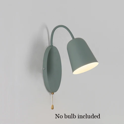 Green no bulb Современный простой изогнутый светильник для детской спальни, прикроватный бра для бара, кафе, ресторана, гостиной, столовой, паба, клуба, прохода, бра, бра - Цвет абажура: Green no bulb
