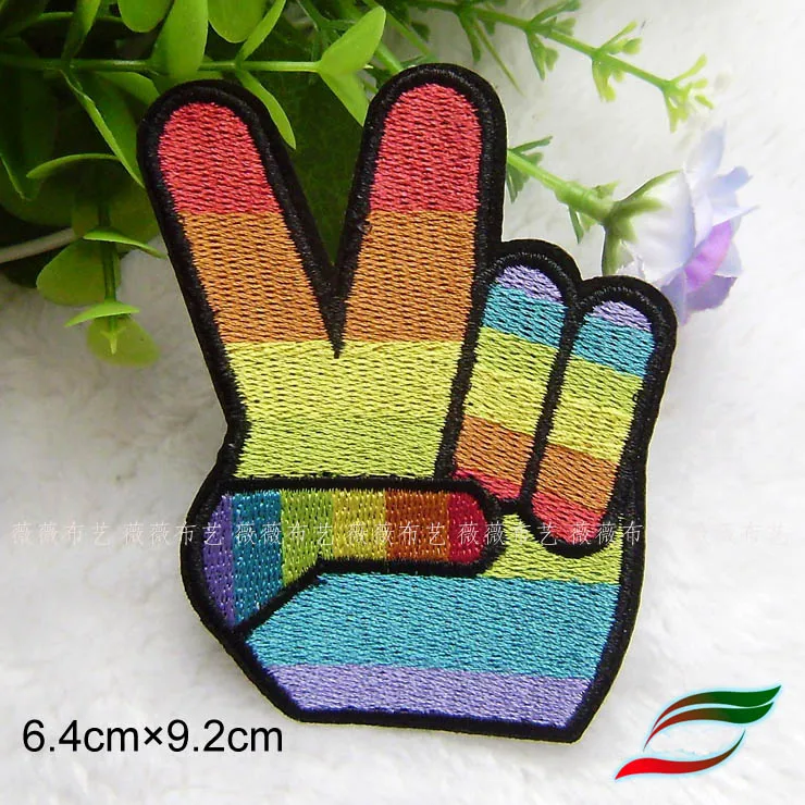 Back tape stick color finger V victory gesture five-star clothes patch decoration can be ironed | Дом и сад