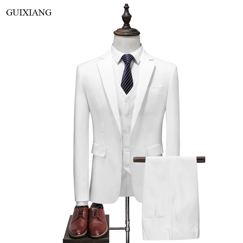 

2018 New Arrival Style Men Boutique Suits High-quality Business Casual Single Button Solid Slim Blazer Clothes Plus Size S-5XL