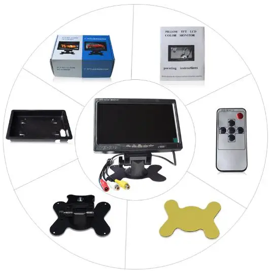 XYCING 7 дюймов TFT lcd цветной 800*480 автомобильный монитор для камеры наблюдения Автомобильная камера заднего вида-2 AV вход автомобильный монитор заднего вида