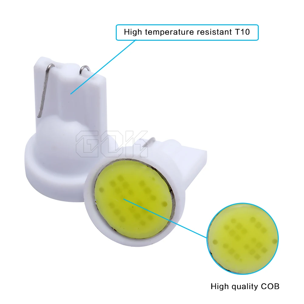 100 шт./лот x T10 led 194 168 W5W 6led t10 cob белый свет 2 Вт Автомобильные дверные лампы