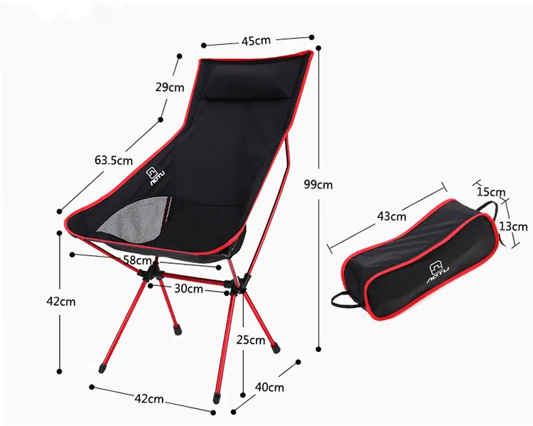 구매 고품질 휴대용 초경량 접이식 피크닉 바베큐 달 의자, 야외 캠핑 정원 레저 해변 좌석 낚시 스툴 의자