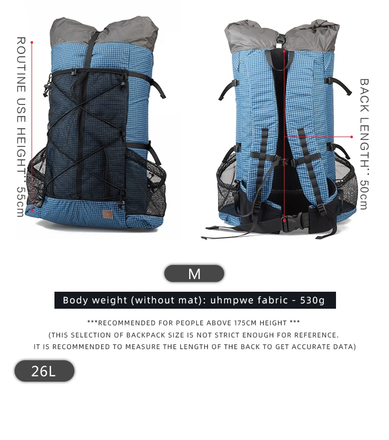 3F UL GEAR Рюкзак для походов на природу походный рюкзак легкий безрамный походный рюкзак 26L/38L