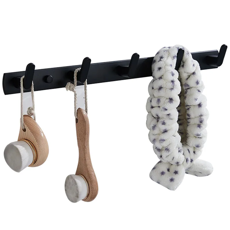 Матовый черный твердый Космический алюминиевый крюк, крючок для одежды сверхмощный настенный крючок для полотенец домашняя кухонная настенная дверь для ванной комнаты