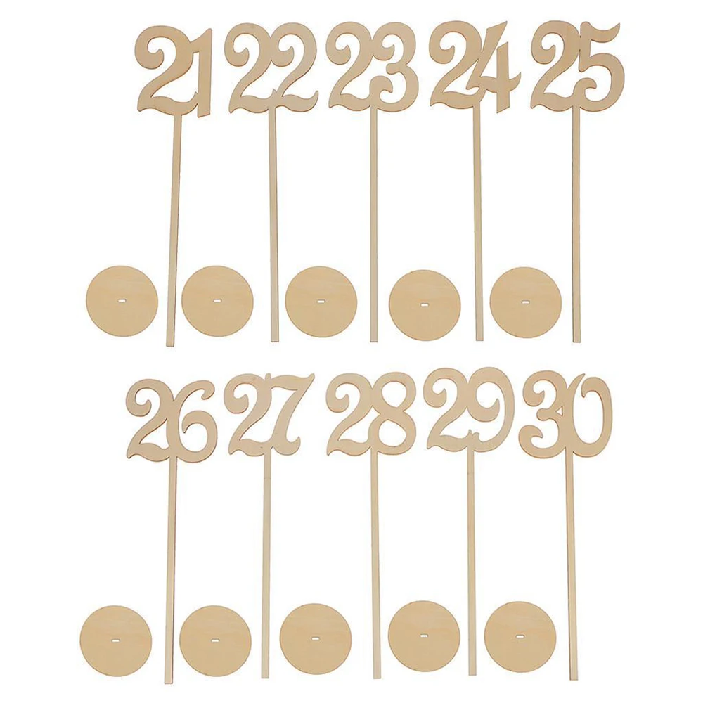 10 шт./компл. деревянные настольные цифры палка знаки дерево 1 30 стенд Место