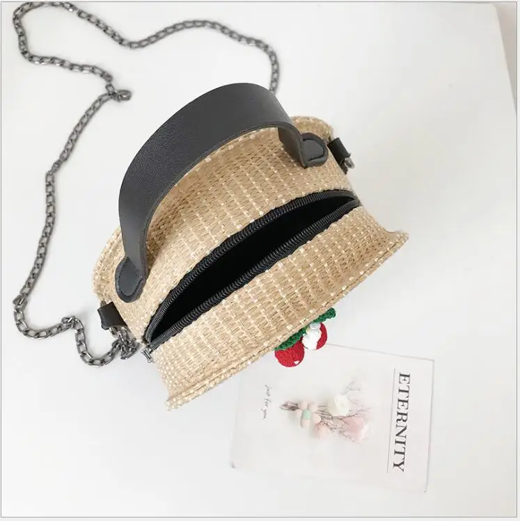 

Crossbody Bags For Women 2018 Handmade Round Bags Bohemian Beach Style Straw Single Shoulder Chain Strap Handbags Messenger Bag