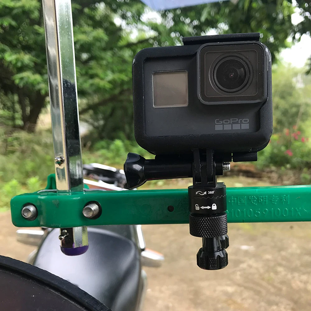 Алюминиевый сплав мотоцикл велосипед крепление зажим для Gopro sjcam eken H9 yi камера Вращающийся Руль держатель телефона адаптер кронштейн