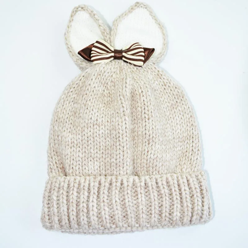 SYi Qarce, детские зимние вязаные шапки Skullies Beanies, шапка с милыми заячьими ушками для мальчиков и девочек 3-6 лет, милая шапка, NM476-82