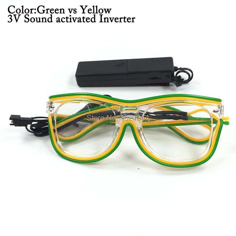 Неоновый светильник очков хит продаж DC 3V звуковая активация Мощность по 2 AAA