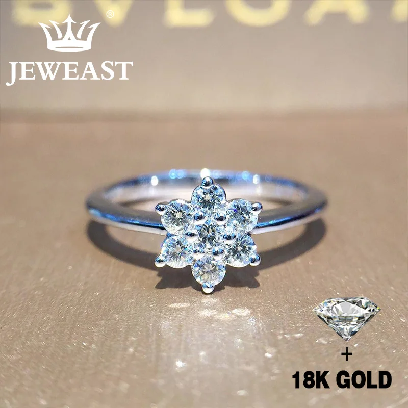 Кольцо с натуральным бриллиантом 18K золото чистое красивое кольцо драгоценными