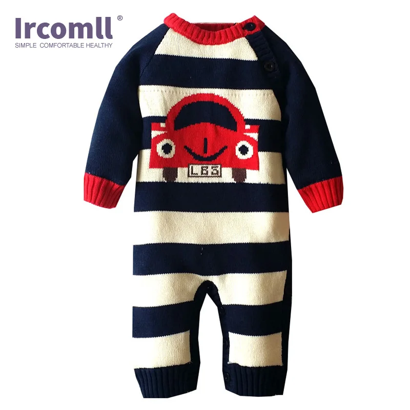 Ircomll теплый флисовый Детский комбинезон для новорожденных вязаный свитер