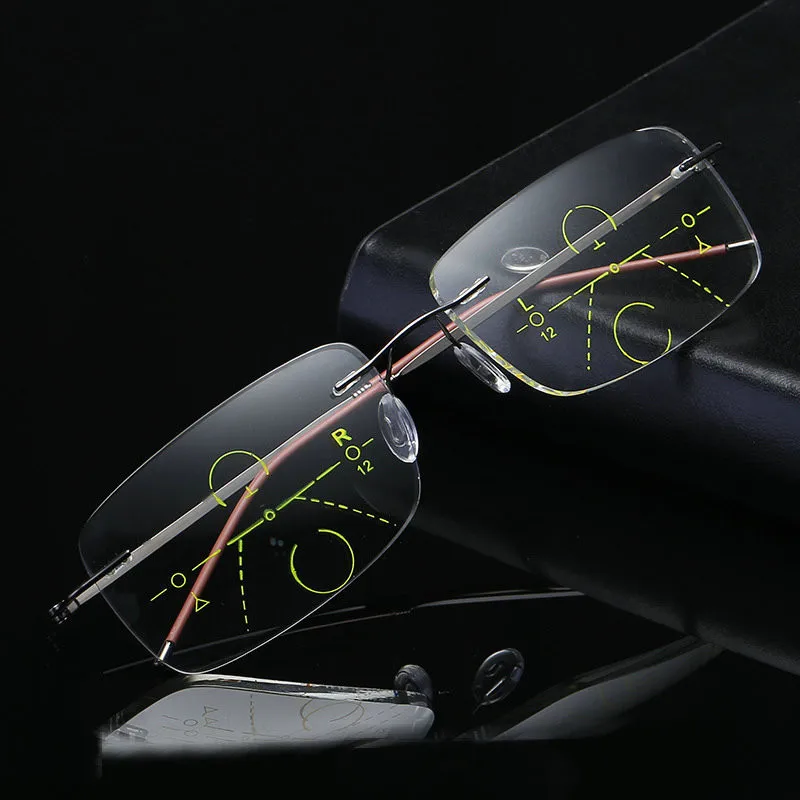 Очки для чтения без оправы прогрессивные Мультифокальные многофокусные с