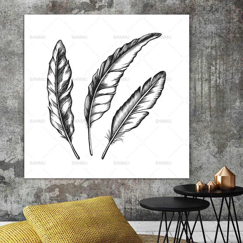 Картина на стену холсте перьевая стена художественная картина Постер и принты