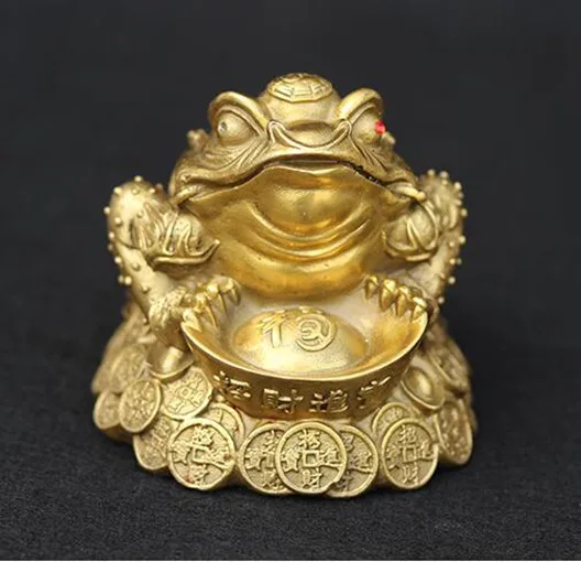 

Китайская коллекция Seiko гравировка латунь богатство золотая статуя жабы 13 см