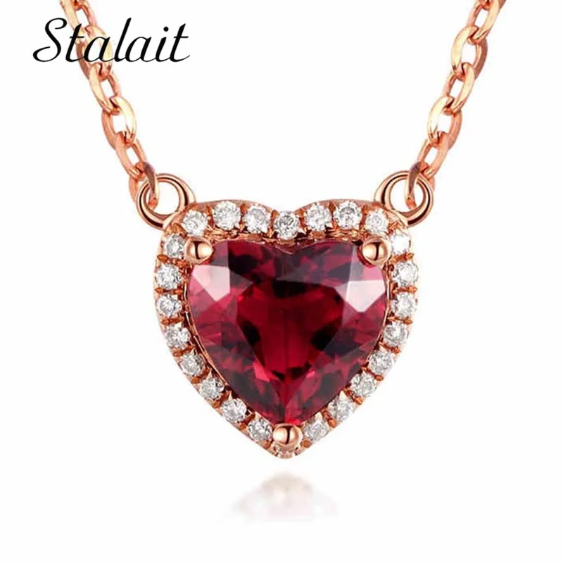 

Sweety Lovely Red Heart Crystal Chokers Necklaces For Women Kolye Summer Fashion Jewelry Short Clavicle Necklace Bijoux Femme