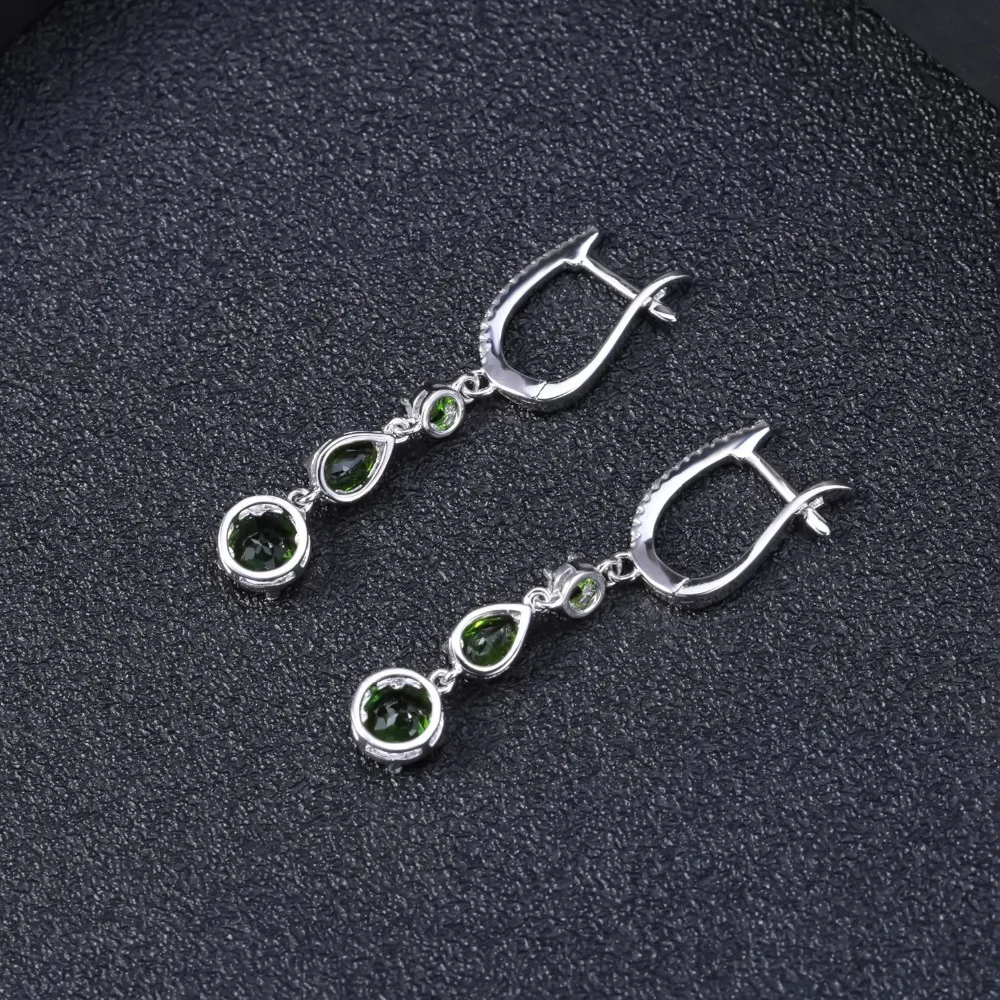Серьги GEM'S BALLET 3 46ct натуральный хром диопсид серьги капельки из серебра 925 пробы