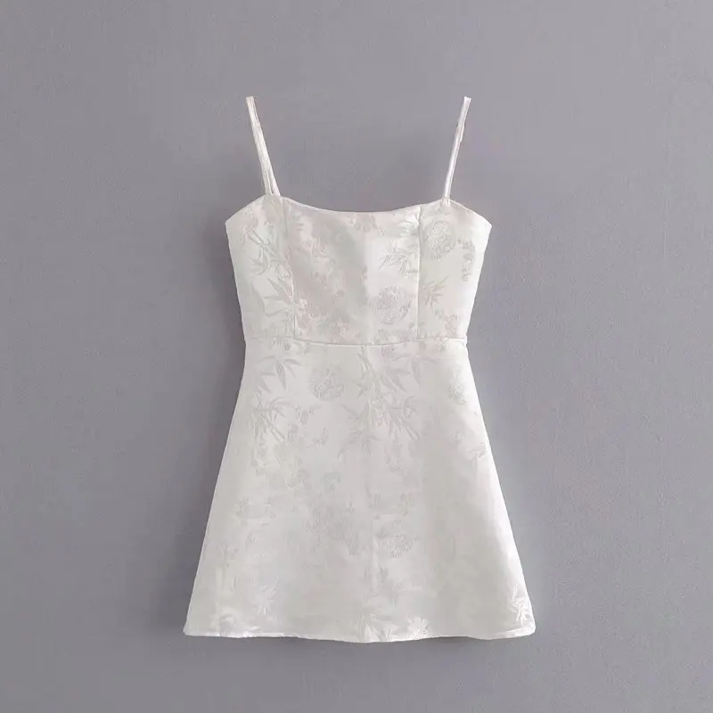 Женское платье с цветочной вышивкой винтажное сатиновое без бретелек в