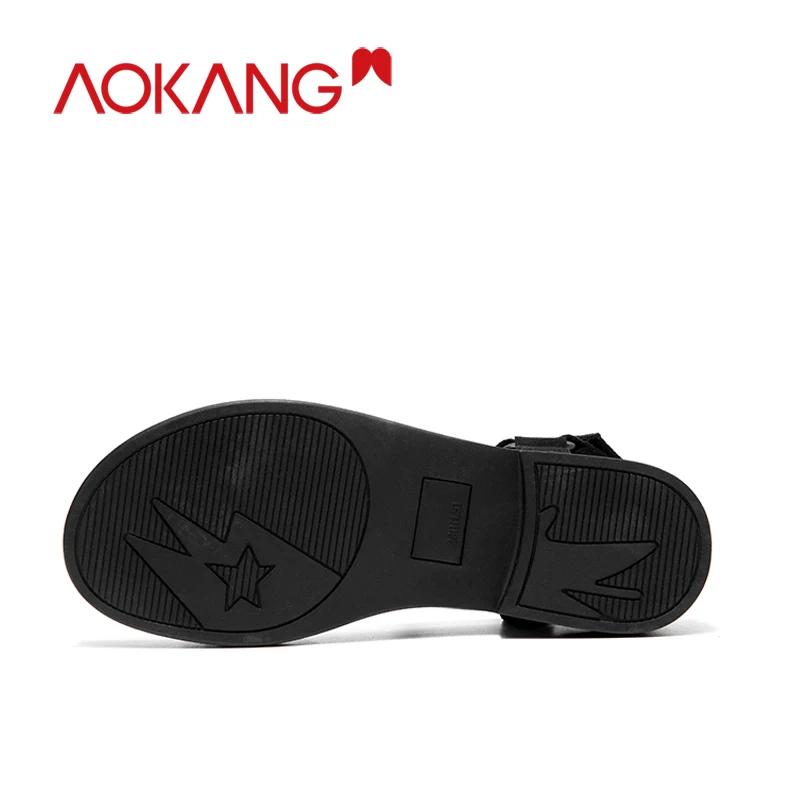 AOKANG/женские сандалии повседневные летние пляжные шлепанцы на плоской подошве