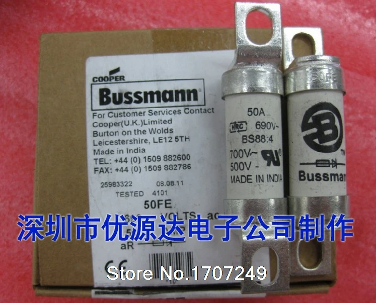 Предохранители BUSSMANN BS88: 4 35FE 35A 40FE 40A 45FE 45A 50FE 50A 63FE 63A 71FE 71A 80FE 80A 90FE 90A 100FE 100A BS88 690 В 10