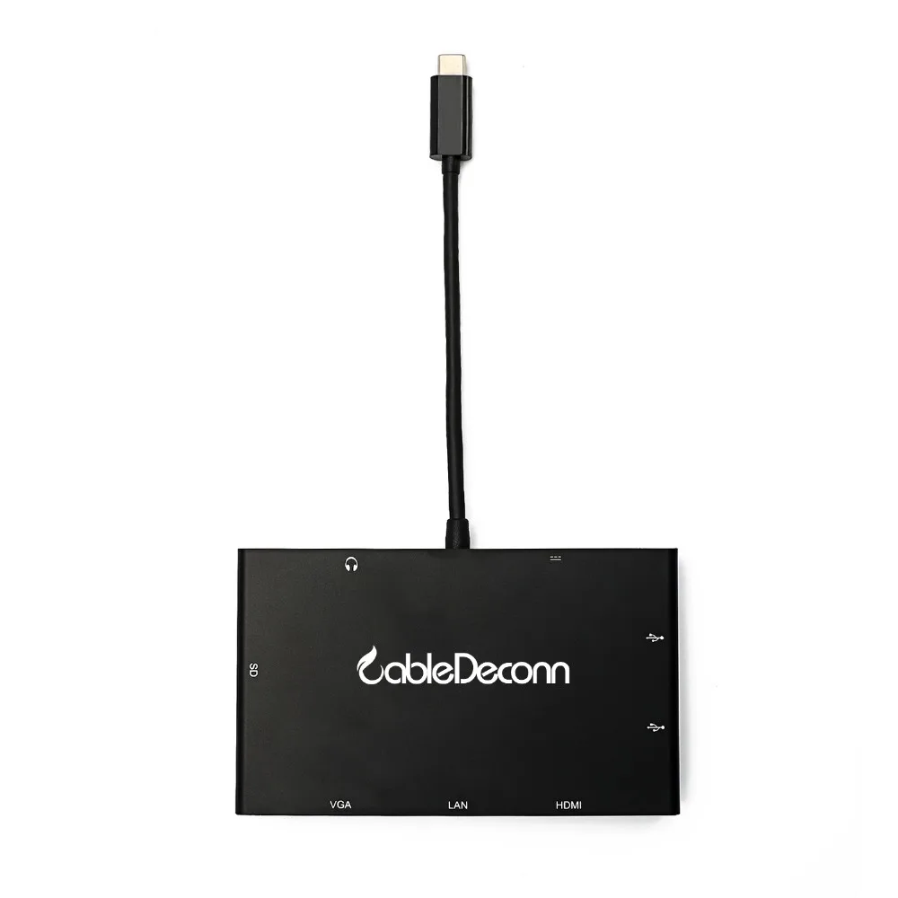 Thunderbolt 3 USB C к HDMI 4K VGA 2xusb 0 концентратор Gigabit Ethnernet RJ45 PD аудио 5 мм SD слот Hub адаптер|hdmi
