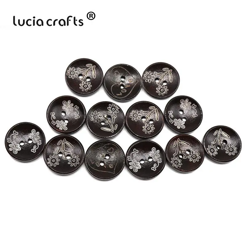 6 шт./24 шт. круглые деревянные пуговицы с 2 отверстиями|round wooden buttons|clothing accessorieswooden
