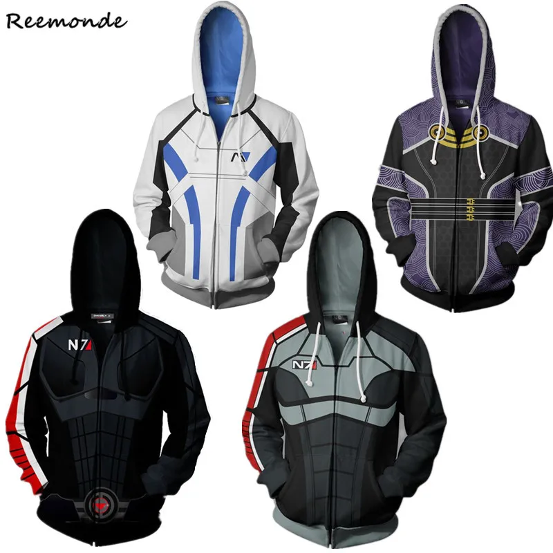 Толстовка с капюшоном Game Mass Effect 3 N7 свитшот костюм для косплея футболка куртка