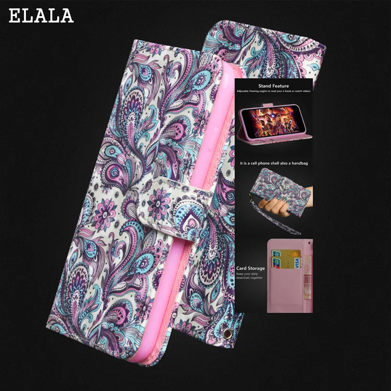 For Alcatel One Touch Pixi 4 Case Flip luxury Leather Wallet Painted accessories Back Cover 5010D Phone | Мобильные телефоны и