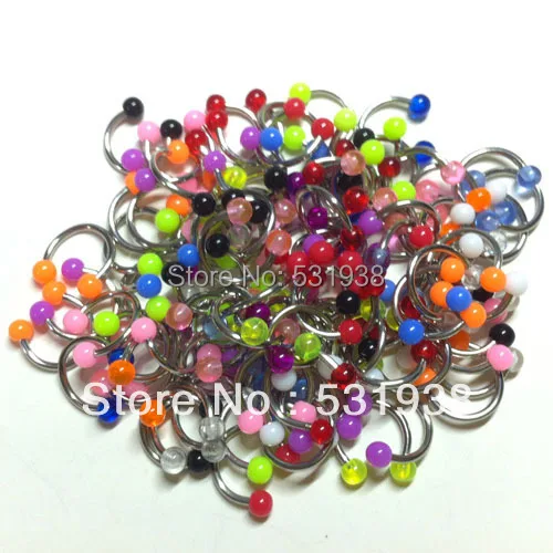 100 шт кольцо в нос пирсинг шпильки пластиковые нержавеющая сталь смешанные цвета