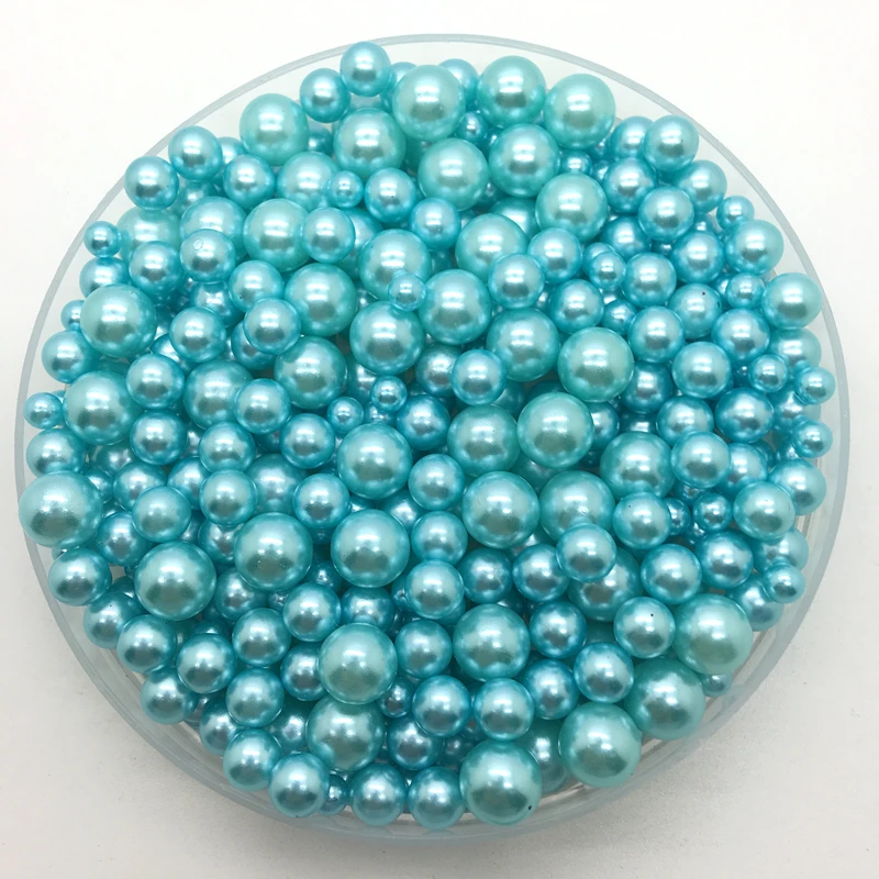 Sky blue 4 6 8 10 мм без отверстий ABS имитация жемчуга круглые бусины DIY браслет серьги Подвески ожерелье бусы для изготовления ювелирных изделий - Цвет: Sky blue