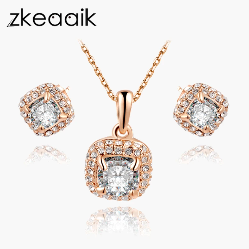 2018 Новый Мода AAA кубического циркония ювелирных изделий комплект серьги и