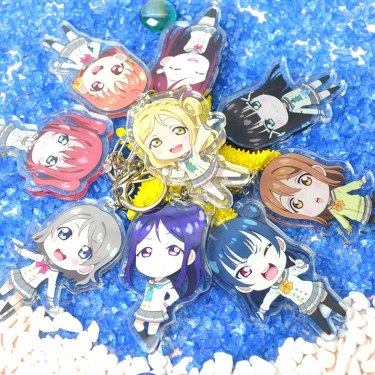 1 шт. аниме Aqours lovelive sunshine школьная форма двойные два принта Кольца Подвески