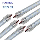 Кухонный Светильник, 6 шт., expert, 220 В, 2835 Светодиодный, жесткий, с пластиковой панелью, светильник + U, алюминий + крышка, светодиодный, жесткий, внутри шкафа