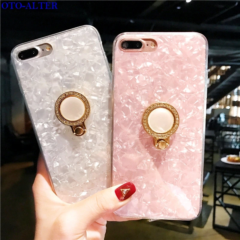 OTO-ALTER luxury marbling TPU case with ring bracket for iphoneX/7/8/7plus/8plus/6/6s/6plus/6splus |