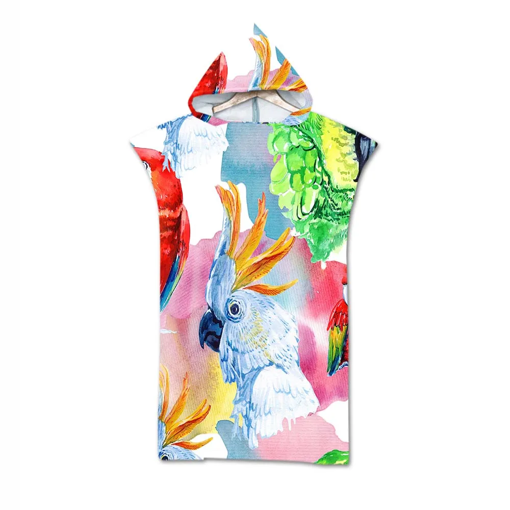 3d-полотенце с капюшоном Lannidaa цифровой печатью полотенце в виде попугаев носимое