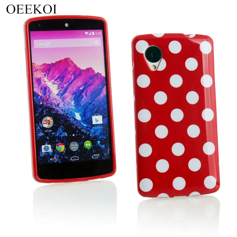 OEEKOI стиль в горошек задняя крышка чехол для LG Google Nexus 5 E980 мягкий телефона