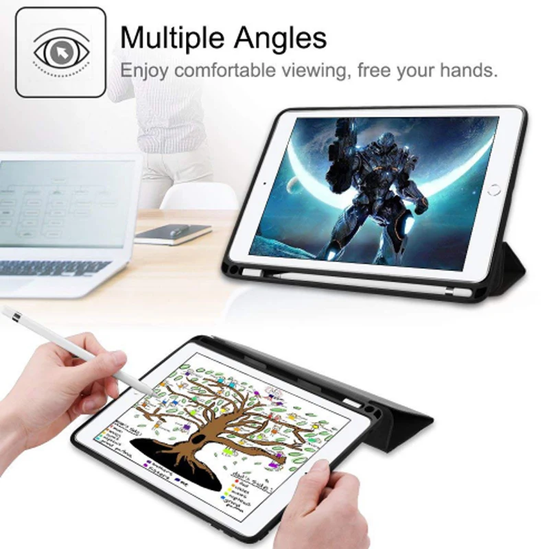 Чехол для нового iPad mini 5, 7,9 дюйма, дюйма, с держателем карандаша, умный кожаный тканевый силиконовый чехол, чехол для iPad mini 4 Funda