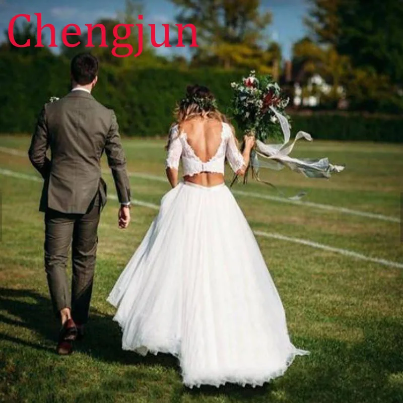 Новое свадебное платье с открытой спиной в стиле бохо Chengjun 2019 | Свадьбы и