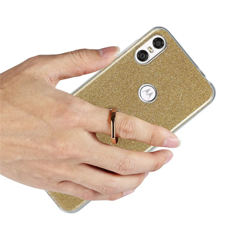 For Motorola Moto One Mobile phone case TPU Silicone soft Shockproof Back Cover P30 Play protective Ring bracket |
