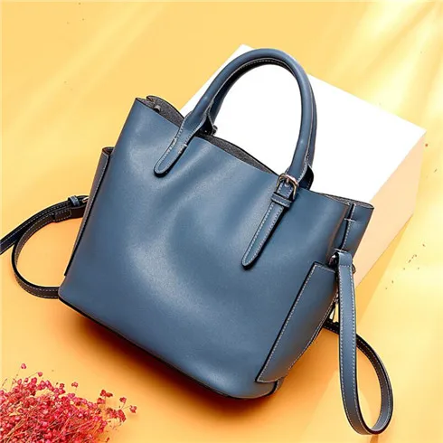 Blue FoxTail& Lily новые роскошные женские сумки дизайнерские сумки из натуральной кожи на плечо модные женские сумки-тоут - Цвет: Blue