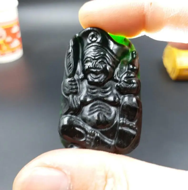 Натуральный jade xinjiang Moyu JIGONG кулон серпантин живые украшения с Буддой Браслет