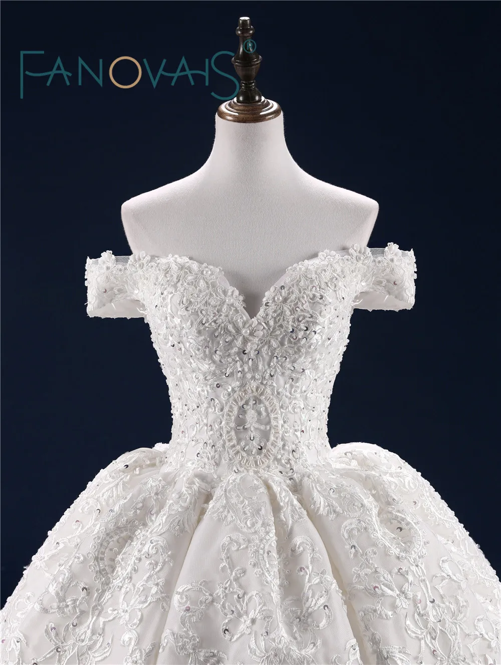 Luxury Wedding Dress Full Beading Lace Bridal Gowns With Long Train Sequin Beads Pearls Vestido de Novia Wedding Dresses