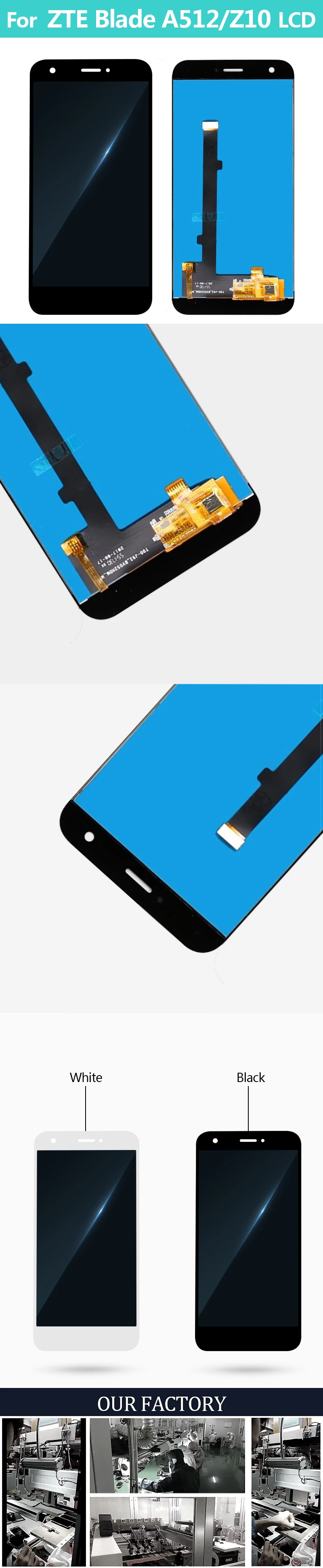 5," для zte Blade A512 Z10 ЖК сенсорный экран дигитайзер дисплей AAA Качество запасные части для A512 Z10 дисплей