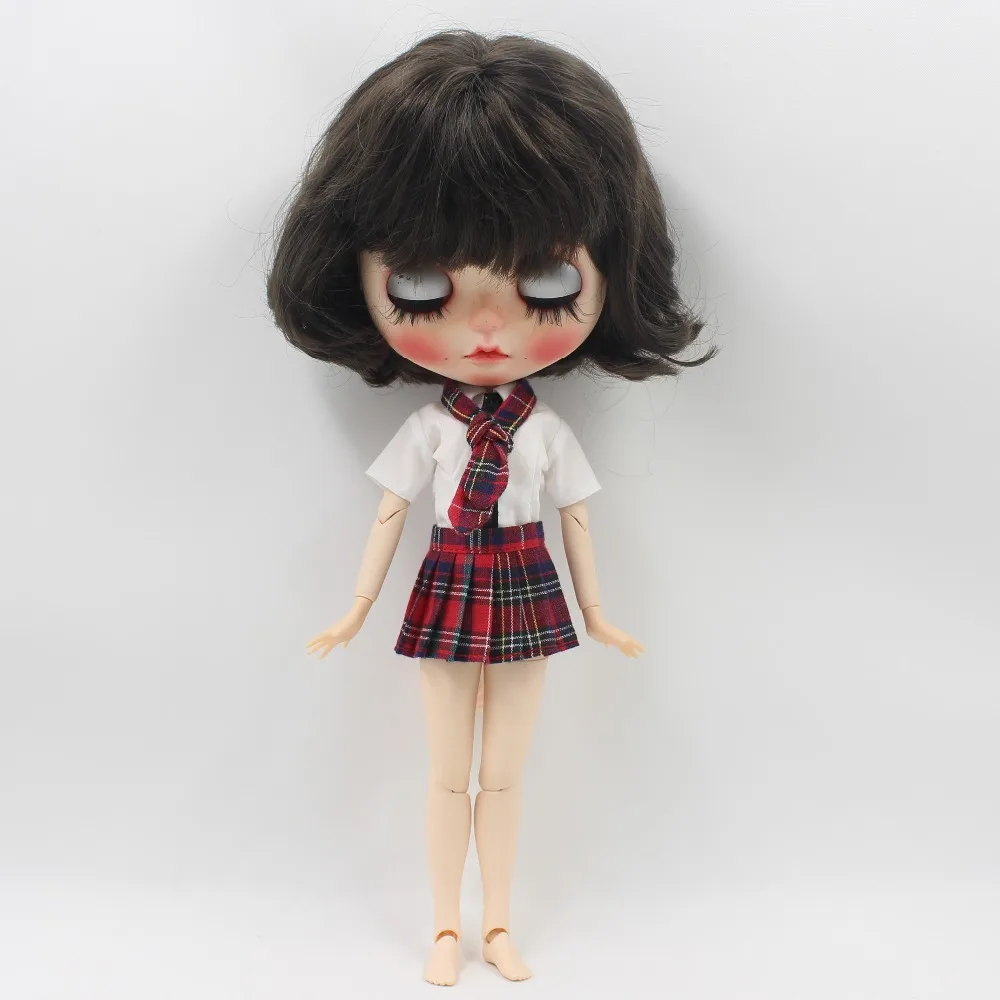 Blyth doll icy licca красная клетчатая Форма юбка брюки костюм одежда подарок игрушка