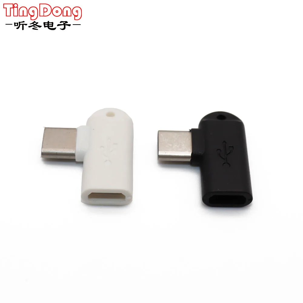 TingDong 1 шт. 90 градусов Тип C штекер микро USB Женский синхронизация данных Зарядка адаптер конвертер для Letv для Xiaomi для samsung