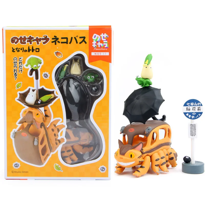 

New Hayao Miyazaki Totoro Bus Jenga Layer Cascading Cute Animal Doll Diy Vinyl Figure Doll Decoration Boxed Action Figure Toys