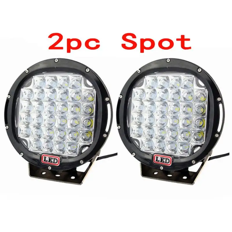 2pc Spot Black 2 шт., 9 дюймов, 96 Вт, светодиодный фонарь для вождения, точечный прожектор, внедорожный светодиодный фонарь, 4WD, 4x4, грузовик, прицеп, внедорожник, внедорожная лодка, ATV, 12 В, 24 В - Цвет: 2pc Spot Black
