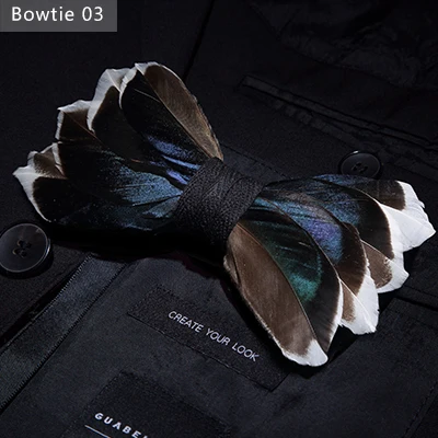 Bowtie JEMYGINS, дизайн, мужской галстук-бабочка, натуральная птица, перо, бант, искусственная кожа, брошь для галстука-бабочки, деревянная коробка, подарок на свадьбу - Цвет: Bowtie