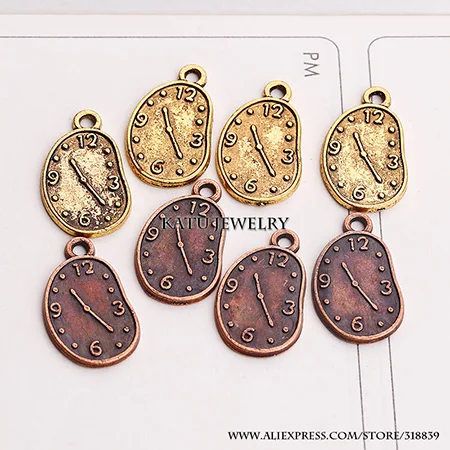 2 Color 2 цвета винтажные металлические часы Подвески для самостоятельного изготовления ювелирных изделий ручной работы необычные часы Подвески 40 шт 13*22 мм C5112 - Окраска металла: 2 Color