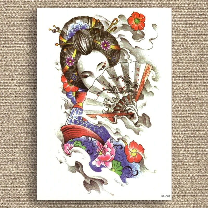 

Water Transfer Fake tattoo Disposable Waterproof Temporary Stickers Japanese Women Men Beauty Flower Arm Body Art Glitter Makeup