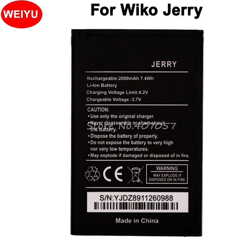 

2000mAh For Wiko Jerry Battery Batterie Bateria Batterij